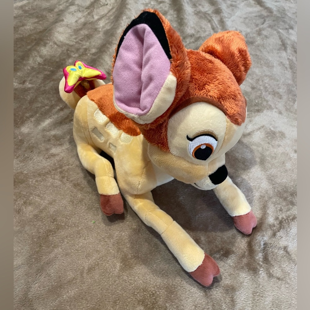 Bambi Authentic Original Disney Store Exclusive with Butterfly on Tail 14" Plush